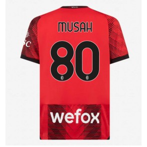 AC Milan Yunus Musah #80 Domaci Dres 2023-24 Kratak Rukavima